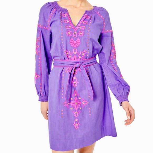 NWT Lilly Pulitzer Cammie Embroidered Dress Sz 10 - Picture 8 of 8